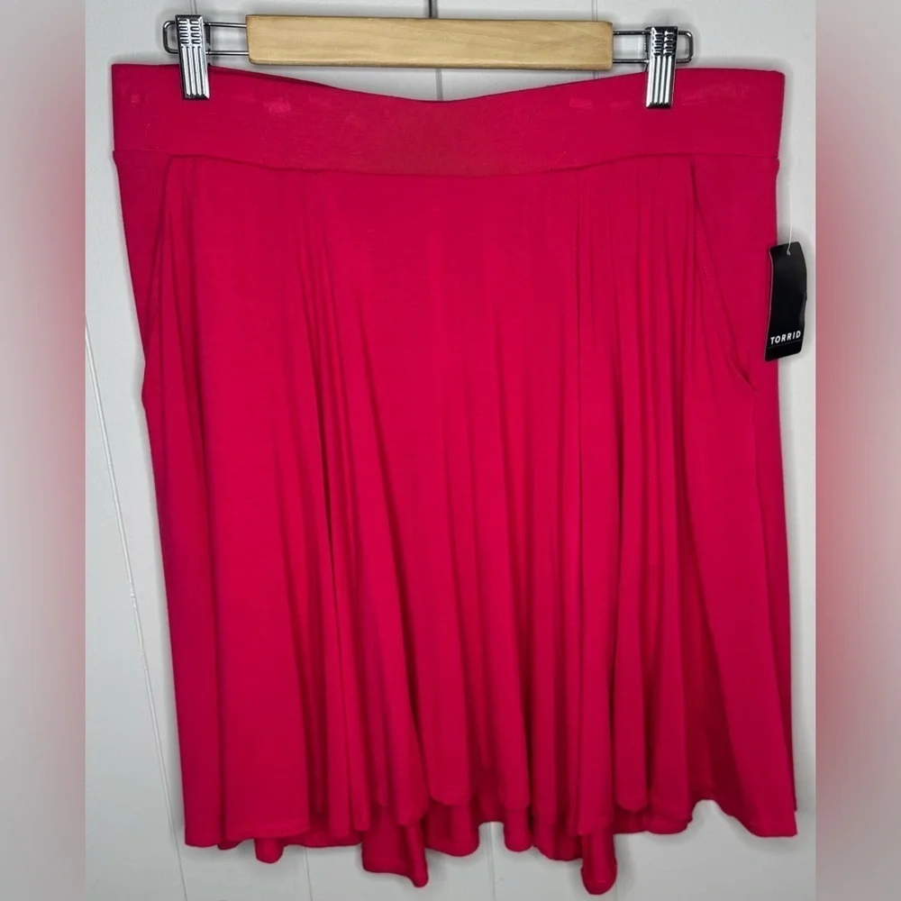 NWT Torrid Super Soft Hot Pink Jersey Circle Skirt Size 12